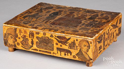 DECOUPAGE DRESSER BOX, 19TH