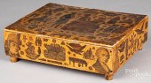 DECOUPAGE DRESSER BOX, 19TH C.