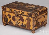 DECOUPAGE DRESSER BOX, 19TH C.
