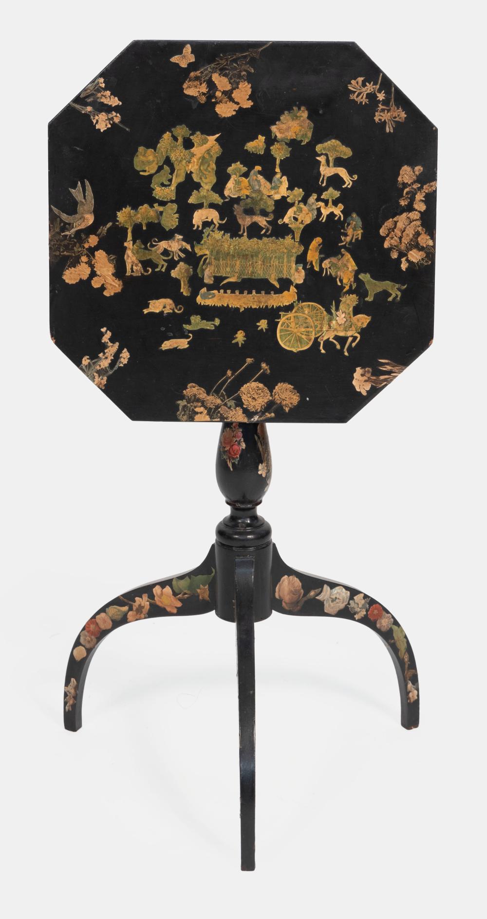 DECOUPAGED TILT-TOP CANDLESTAND