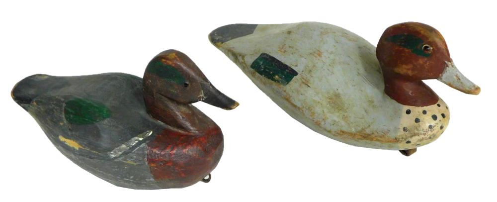 DECOYS: TWO HAND PAINTED WOODEN