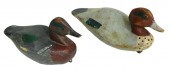 DECOYS: TWO HAND PAINTED WOODE