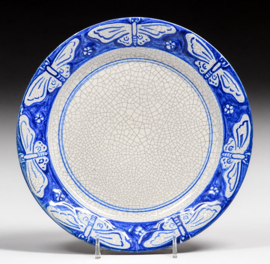 DEDHAM POTTERY BUTTERFLIES PLATE