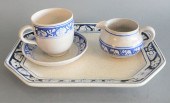 DEDHAM POTTERY FOUR PIECE LOT