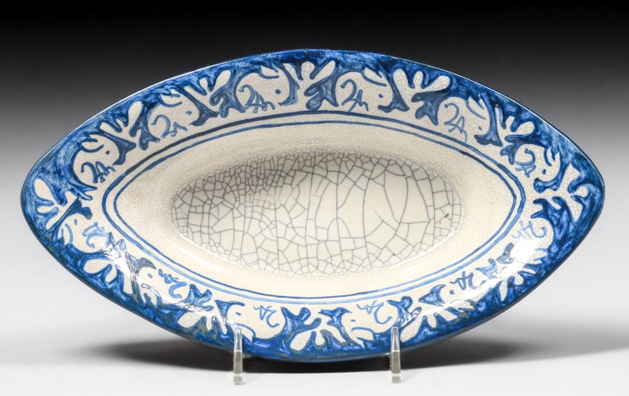 DEDHAM POTTERY RABBIT CELERY DISH
