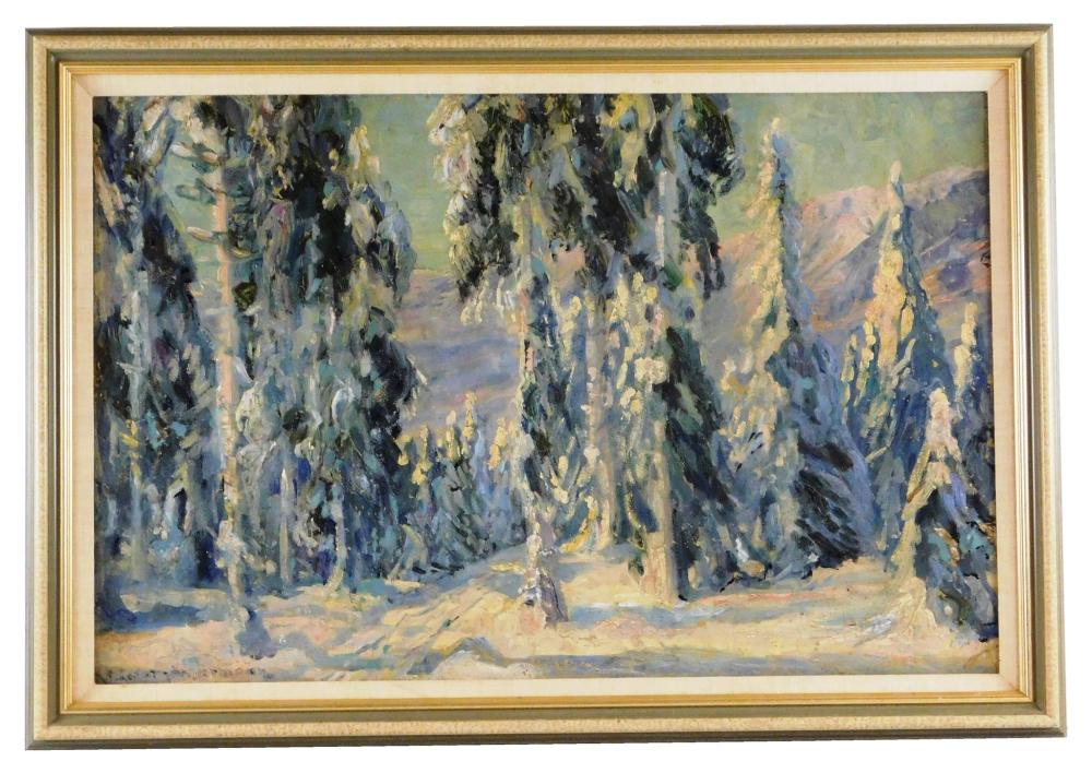 DEEP SNOW WINTER LANDSCAPE SIGNED