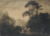 DEER CREEK, ETCHING, SINGED L.