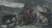 DEER STALKING ENGRAVING BY LUC