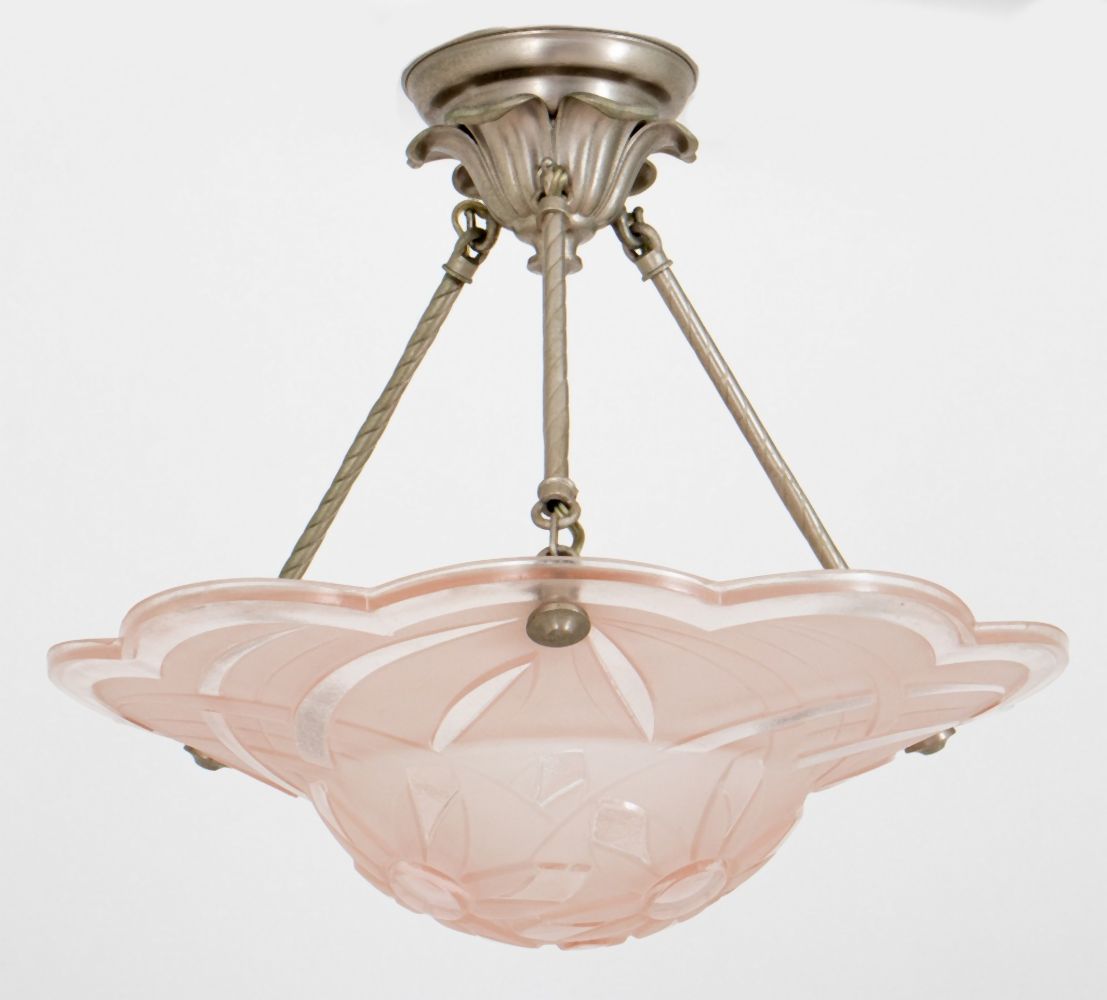 DEGUE FRENCH ART DECO ROSE GLASS