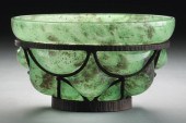 Delatte Nancy green glass vase