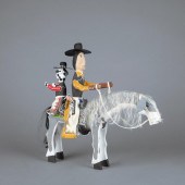 DELBERT BUCK, RIDER AND DOG ON