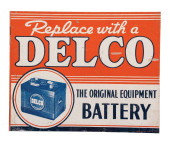 DELCO BATTERIES FLANGE SIGN<br