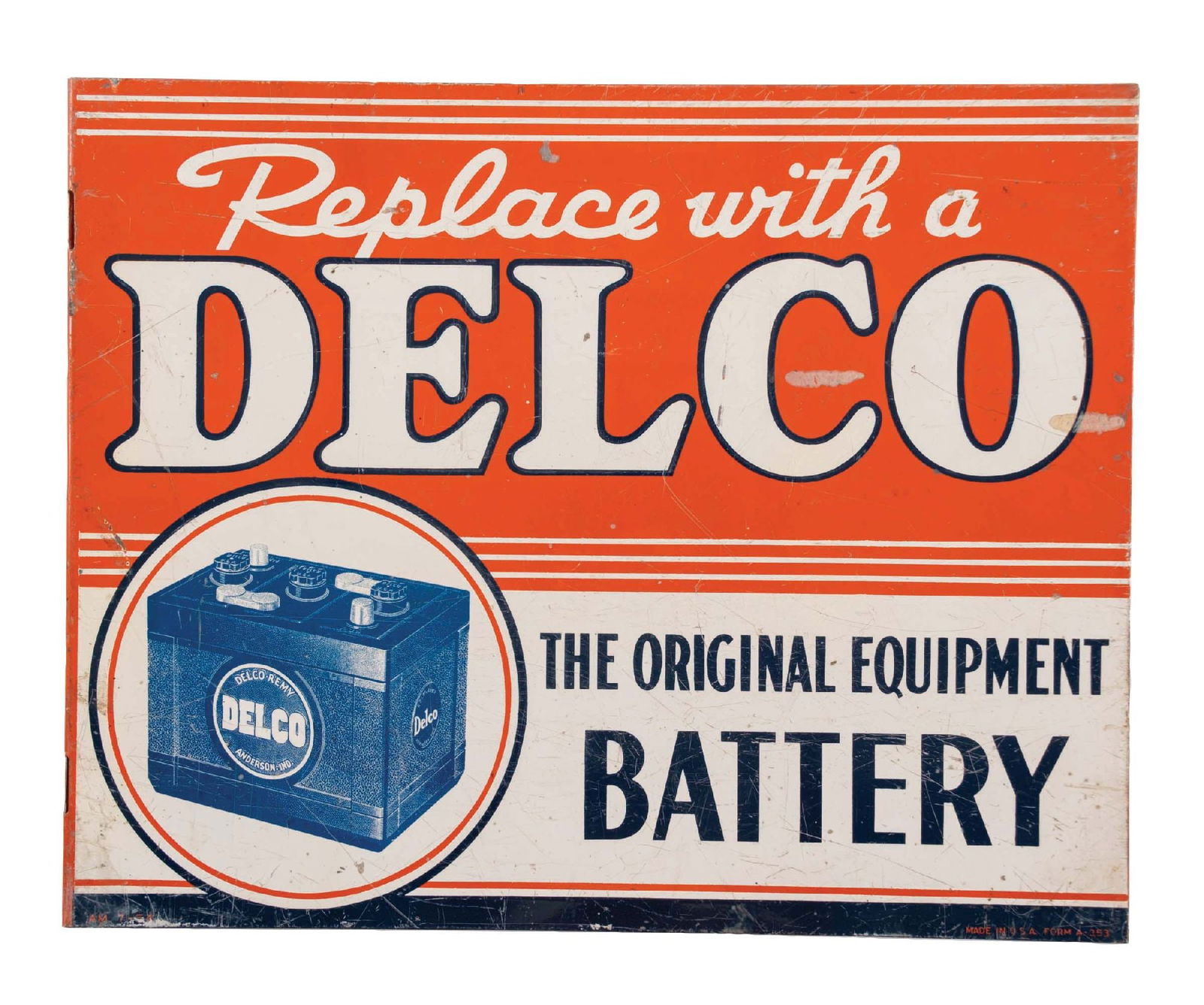 DELCO BATTERIES FLANGE SIGNDST.