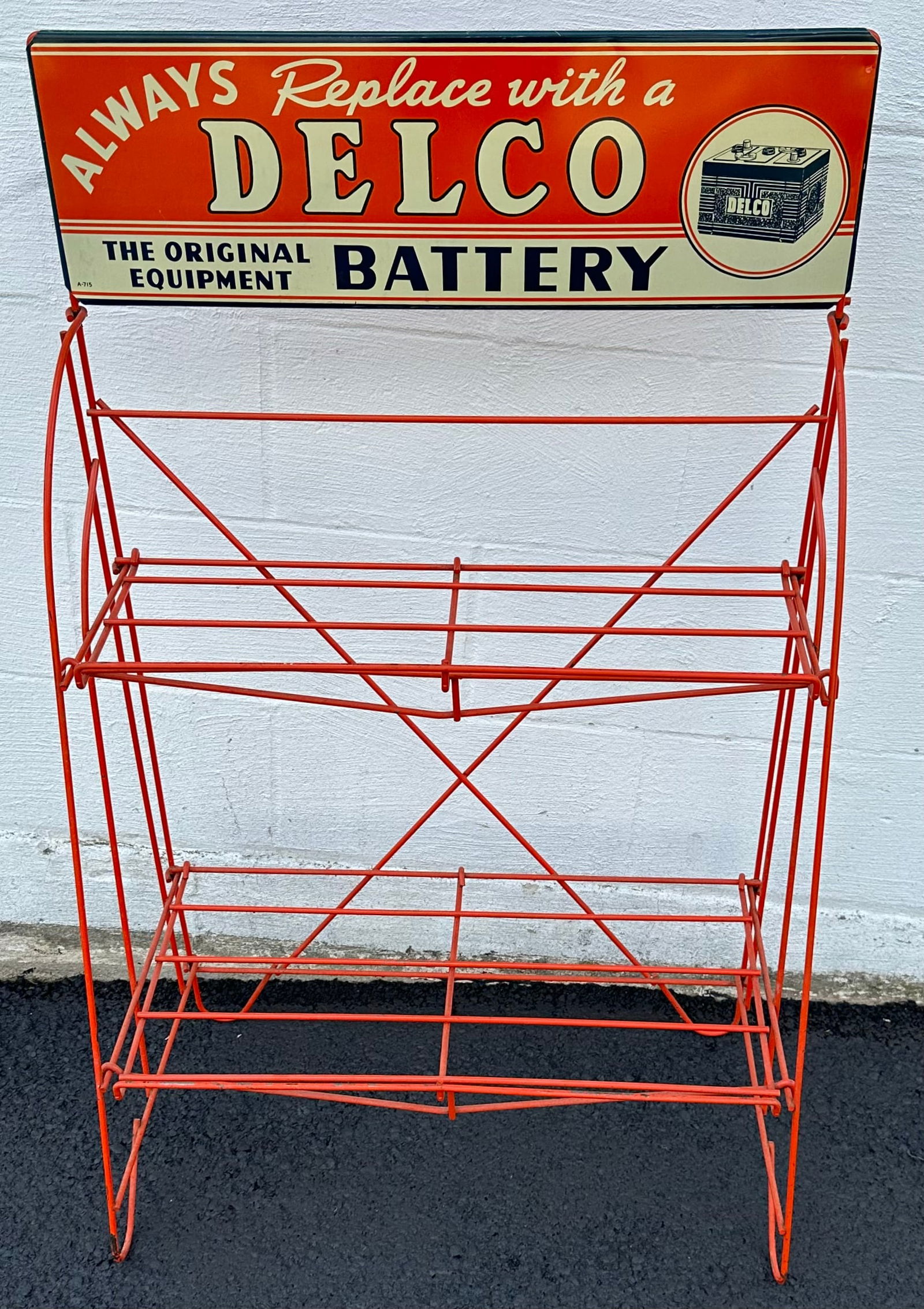DELCO BATTERY STORE DISPLAY RACK,