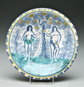 Delft Adam and Eve plate, Adam