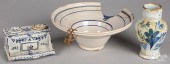 DELFT BARBER BOWL, INKWELL, AN