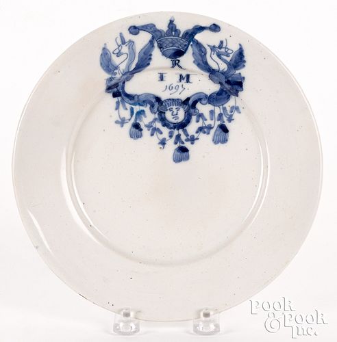 DELFT BLUE AND WHITE MARRIAGE PLATE