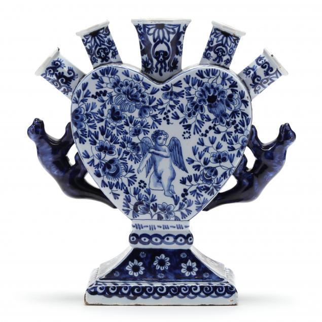 DELFT BLUE AND WHITE TULIPIERE 19th