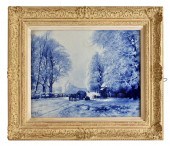 DELFT BLUE & WHITE-DECORATED P