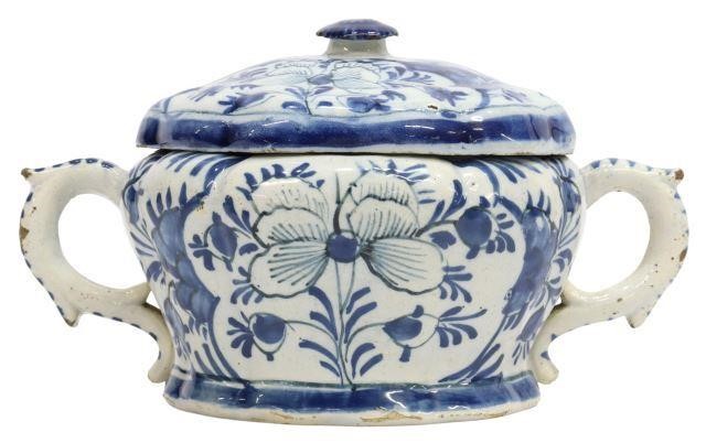 DELFT BLUE & WHITE FAIENCE POSSET
