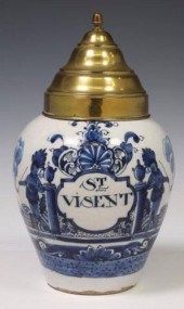 DELFT BLUE & WHITE TOBACCO JAR