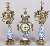 DELFT BRASS MOUNTED CLOCK GARN