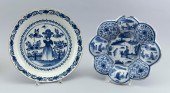 DELFT CHARGER AND SCALLOP BOWL
