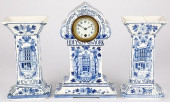 DELFT CLOCK GARNITURE<br>Delft