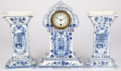 DELFT CLOCK GARNITUREDelft clo