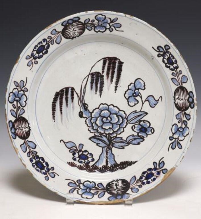DELFT COBALT & MANGANESE FLORAL