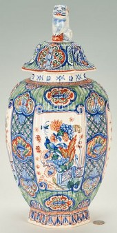 DELFT OCTAGONAL POLYCHROME JAR