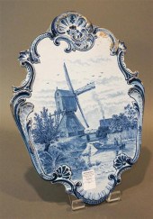 DELFT PLAQUE OF WINDMILL AND F