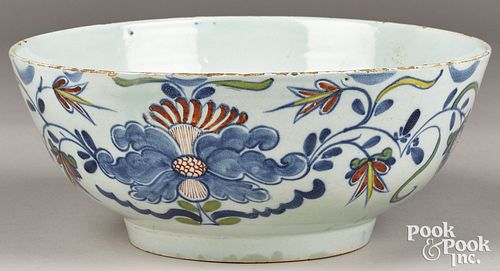 DELFT POLYCHROME BOWL, 18TH C.Delft