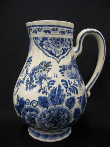 Delft Pottery Pitcher floral signed