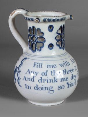 Delft puzzle jug, globular form