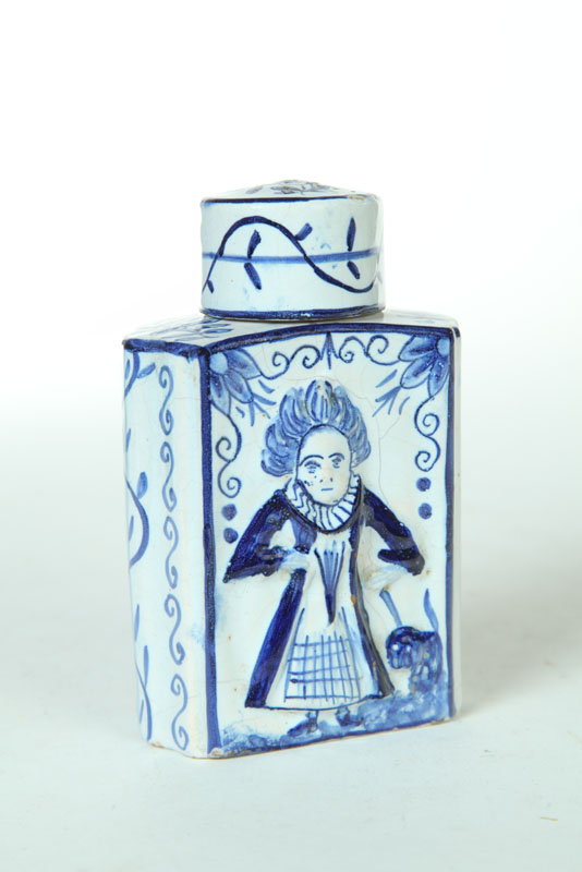 DELFT TEA CADDY.  European  19th