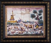 DELFT TILE PANEL FRAMED, 18TH
