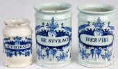 DELFTWARE APOTHECARY JARS<br>T
