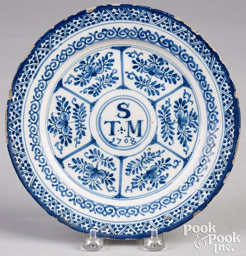 DELFTWARE MARRIAGE PLATEDelftware