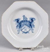 DELFTWARE OCTAGONAL ARMORIAL P
