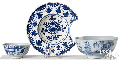 DELFTWARE SHAVING BOWL AND TWO