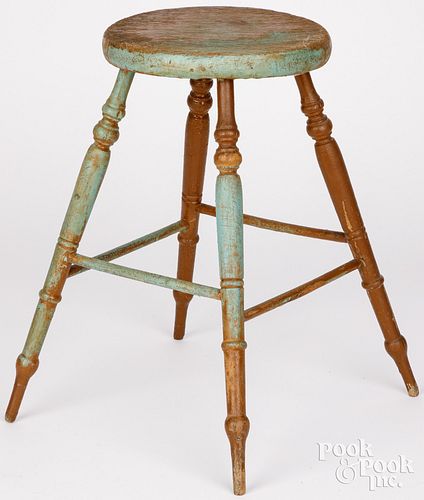 DELICATE DIMINUTIVE TURNED STOOL,