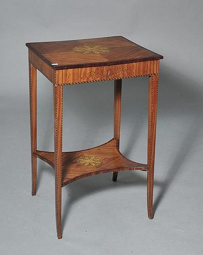 DELICATE EDWARDIAN SATINWOOD SEWING