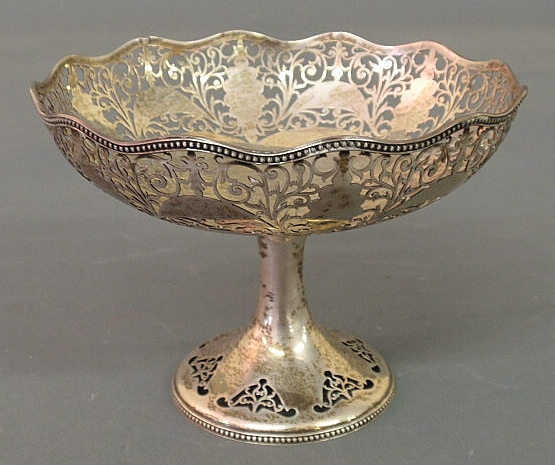 Delicate English silver compote