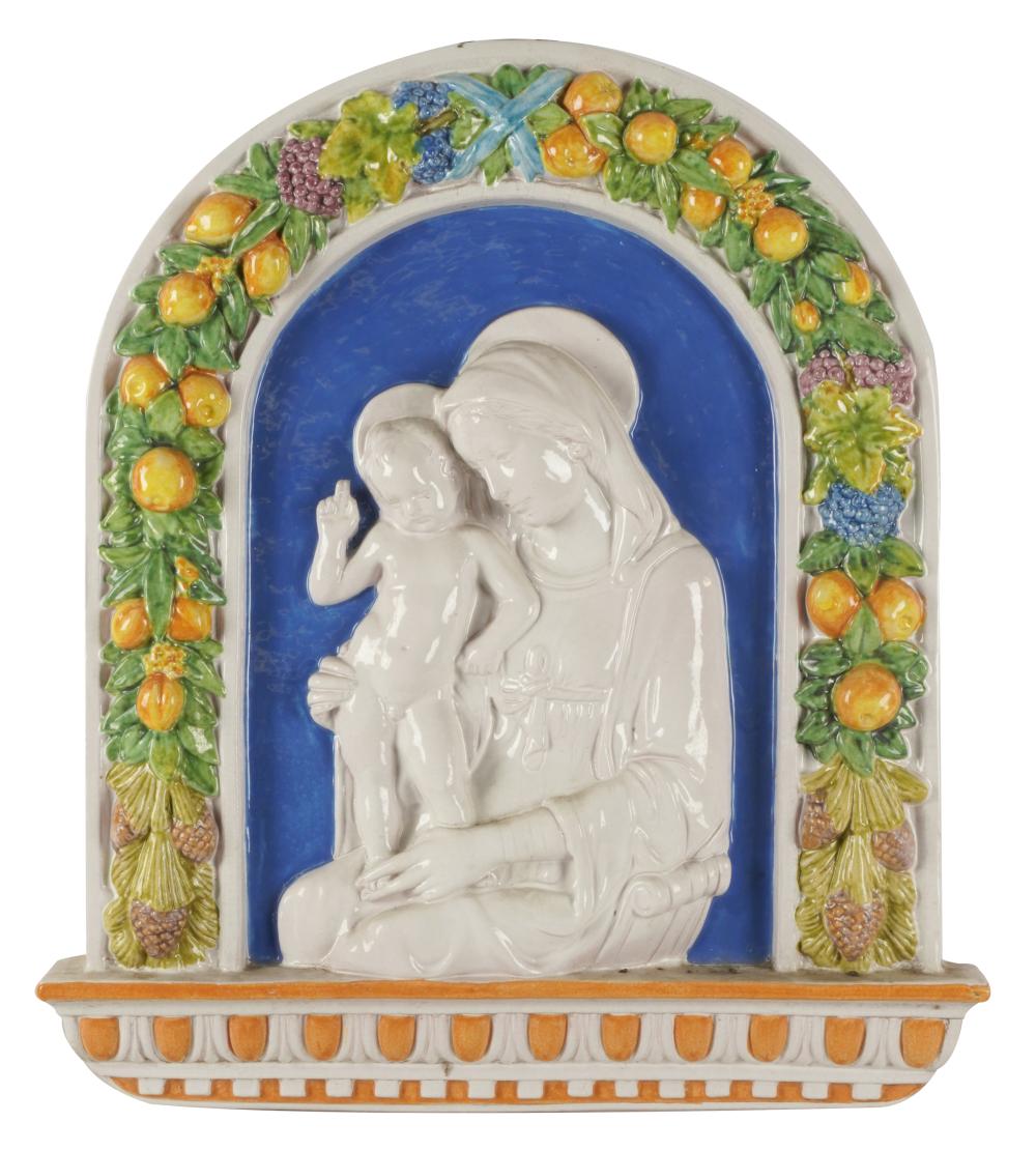 DELLA ROBIA-STYLE GLAZED CERAMIC