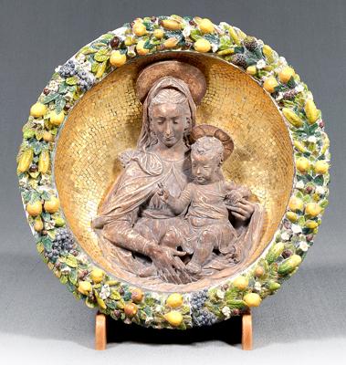 Della Robia style tondo, circular