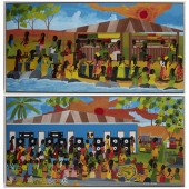 DELORIS ANGLIN, (2) ACRYLIC ON