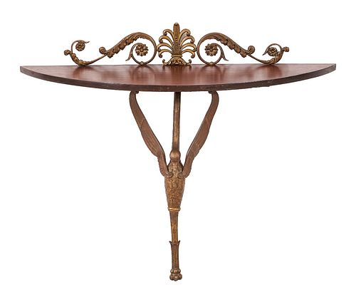 DEMI-LUNE WALL TABLEMahogany