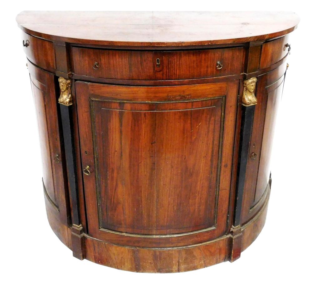 DEMILUNE FRENCH CABINET, 19TH C.,