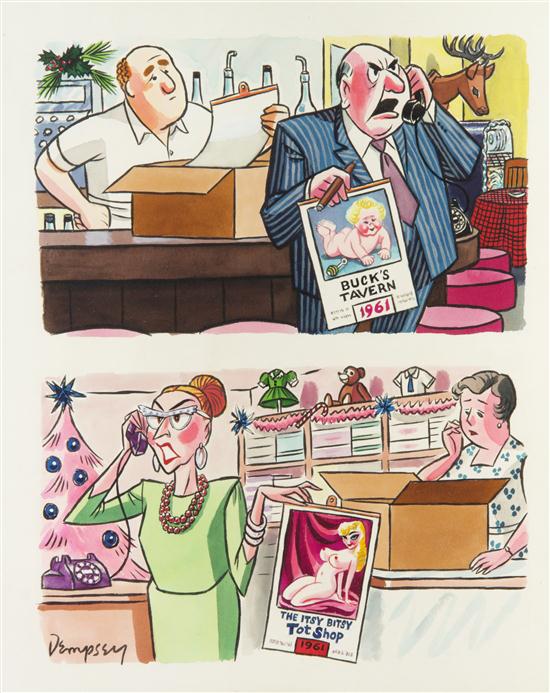 * DEMPSEY JOHN Original cartoon for